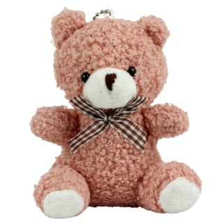 Miś Pluszowy Brelok Zawieszka Ozdoba Różowy 8cm LEAN TOYS