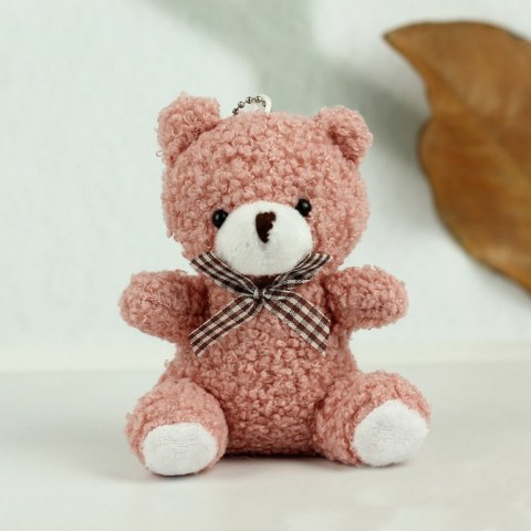 Miś Pluszowy Brelok Zawieszka Ozdoba Różowy 8cm LEAN TOYS