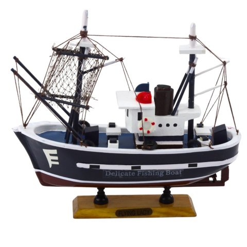 Model Kolekcjonerski Dekoracyjny Statek Kuter Rybacki Flying Lady 24x23cm LEAN Toys