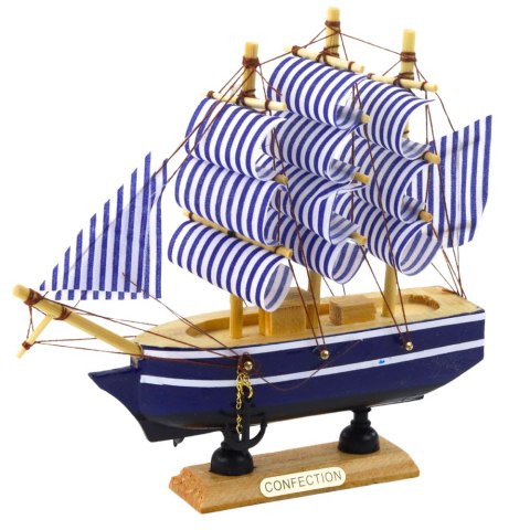 Model Kolekcjonerski Dekoracyjny Statek Żaglowiec Biało-Niebieski 16x15cm LEAN Toys