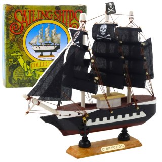 Model Kolekcjonerski Dekoracyjny Statek Żaglowiec Piracki Czarny 20x20cm LEAN Toys