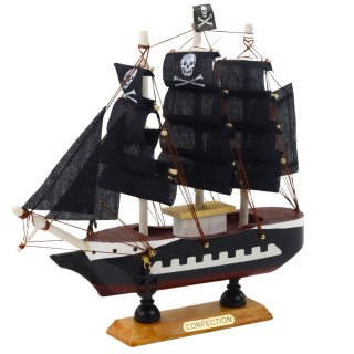 Model Kolekcjonerski Dekoracyjny Statek Żaglowiec Piracki Czarny 20x20cm LEAN Toys