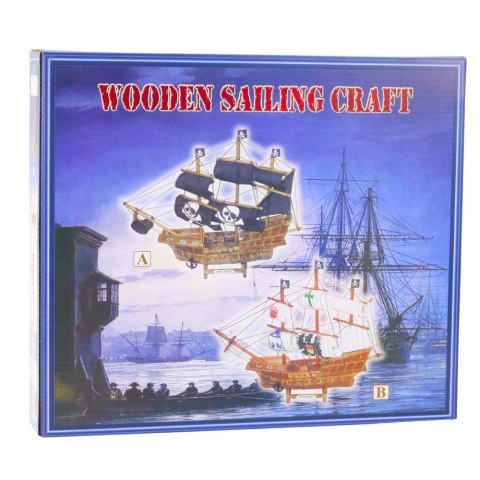 Model Kolekcjonerski Dekoracyjny Statek Żaglowiec Piracki Czarny 33x29cm LEAN Toys