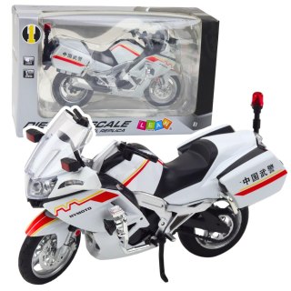 Motocykl Metalowy Światła Dźwięki Biały Czerwone Żółte Linie 1:12 LEAN Toys
