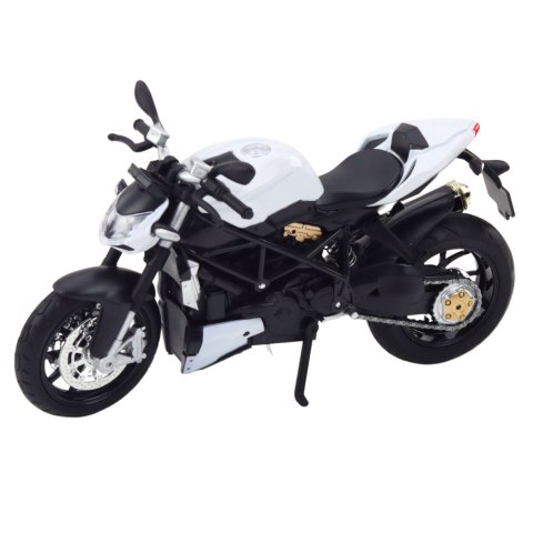 Motocykl Sportowy Metalowy Światła Dźwięki Biały 1:12 LEAN Toys