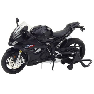 Motocykl Sportowy Metalowy Światła Dźwięki Czarny S1000 1:12 LEAN Toys