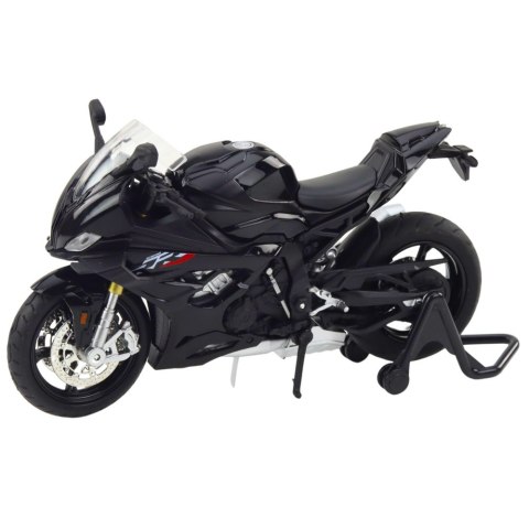 Motocykl Sportowy Metalowy Światła Dźwięki Czarny S1000 1:12 LEAN Toys