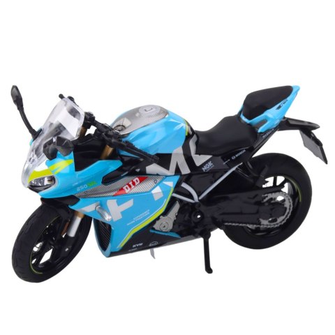 Motocykl Sportowy Metalowy Światła Dźwięki Niebieski 1:12 LEAN Toys