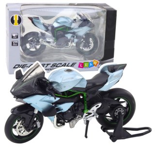 Motocykl Sportowy Metalowy Światła Dźwięki Srebrny 1:12 LEAN Toys