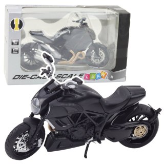 Motocykl Sportowy Metalowy Światła Dźwięki Złote Elementy Czarny 1:12 LEAN Toys