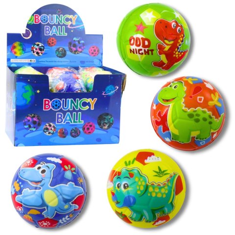 Piłka Do Odbijania Ugniatania Piankowa Piłeczka Dinozaury Kolorowe 10cm LEAN TOYS