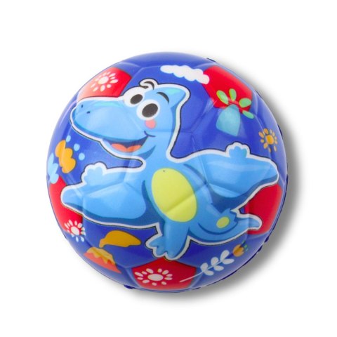 Piłka Do Odbijania Ugniatania Piankowa Piłeczka Dinozaury Kolorowe 10cm LEAN TOYS