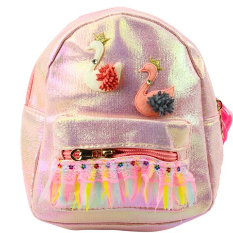 Plecak Dziecięcy Łabędzie Koronka Ozdoby Różowy 22cm 2,8L LEAN Toys