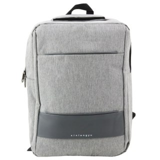 Plecak Miejski Biznesowy USB Przegroda Środkowa Szary 14L 40cm LEAN