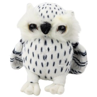 Pluszowa Mała Sowa Maskotka Przytulanka Biała Czarne Cętki 15cm LEAN Toys