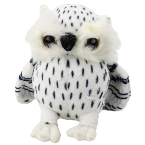 Pluszowa Mała Sowa Maskotka Przytulanka Biała Czarne Cętki 15cm LEAN Toys