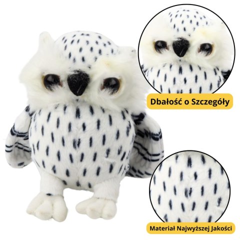 Pluszowa Mała Sowa Maskotka Przytulanka Biała Czarne Cętki 15cm LEAN Toys