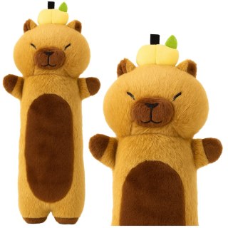 Pluszowa Maskotka Kapibara Z Owocem Poduszka Podłużna Wałek Brązowa 65cm LEAN Toys