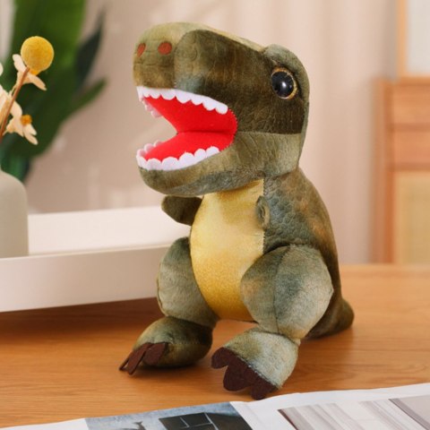 Pluszowa Maskotka Przytulanka Dinozaur Z Teksturą Skóry Zielony 32cm LEAN Toys