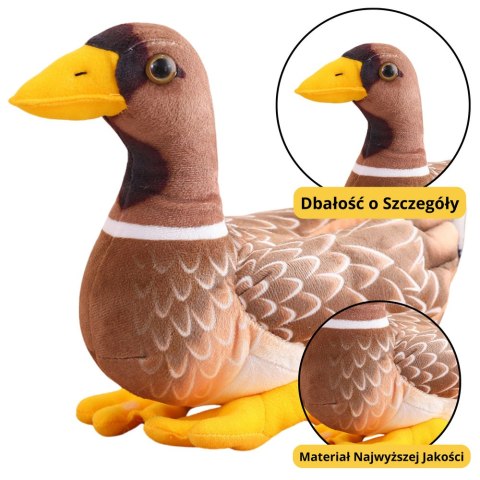 Pluszowa Maskotka Przytulanka Kaczka Brązowo Żółta 28cm LEAN Toys