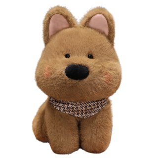 Pluszowa Maskotka Przytulanka Piesek Z Chustą Brązowy 25cm LEAN Toys