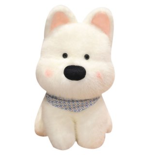 Pluszowa Maskotka Przytulanka Piesek Z Niebieską Chustą Biały 33cm LEAN Toys