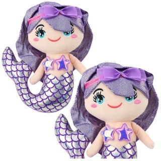 Pluszowa Syrenka Przytulanka Holograficzny Ogon Fioletowa 25cm LEAN Toys