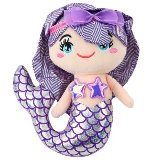 Pluszowa Syrenka Przytulanka Holograficzny Ogon Fioletowa 25cm LEAN Toys