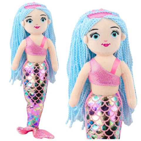 Pluszowa Syrenka Przytulanka Holograficzny Ogon Różowo-Niebieska 48cm LEAN Toys