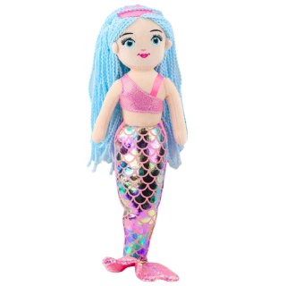 Pluszowa Syrenka Przytulanka Holograficzny Ogon Różowo-Niebieska 48cm LEAN Toys