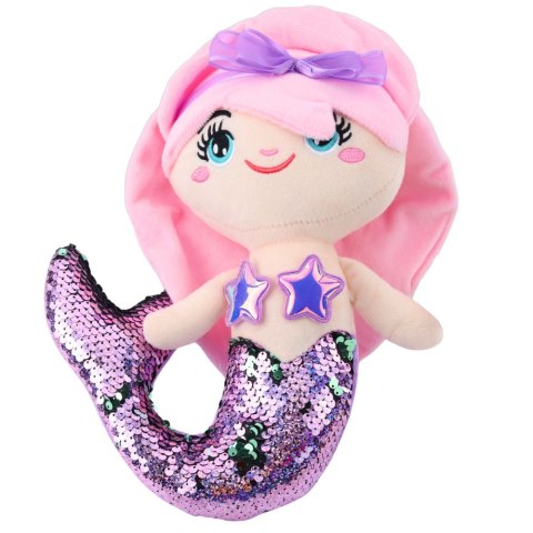 Pluszowa Syrenka Przytulanka Ogon W Cekiny Dwukolorowe Fioletowa 28cm LEAN Toys