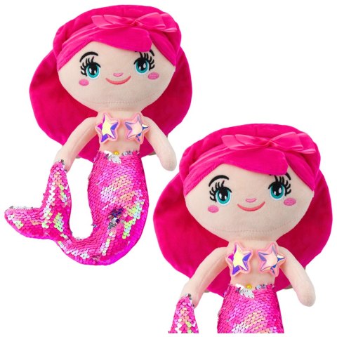 Pluszowa Syrenka Przytulanka Ogon W Cekiny Różowa 30cm LEAN Toys