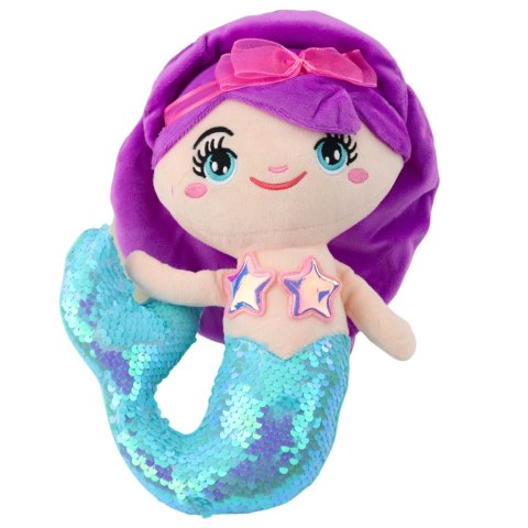 Pluszowa Syrenka Przytulanka Ogon W Cekiny Turkusowa 28cm LEAN Toys