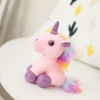 Pluszowy Jednorożec Brelok Metalowe Kółko Różowy 12cm LEAN TOYS