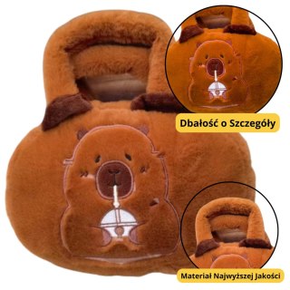 Torba Pluszowa Z Kapibarą Z Kubkiem Brązowy 20cm LEAN Toys