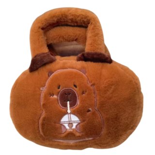Torba Pluszowa Z Kapibarą Z Kubkiem Brązowy 20cm LEAN Toys