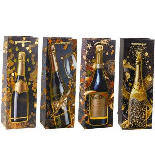 Torba Prezentowa Na Wino Butelkę Papierowa Szampan 35 x 12 x 9 cm LEAN