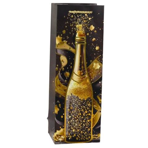 Torba Prezentowa Na Wino Butelkę Papierowa Szampan 35 x 12 x 9 cm LEAN