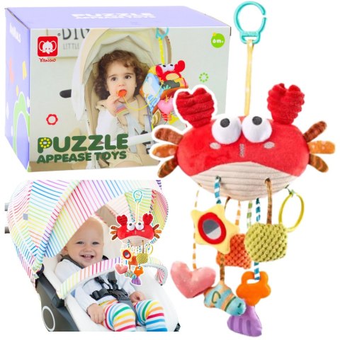 Zabawka Sensoryczna Zawieszka Do Łóżeczka Krab 9w1 LEAN Toys