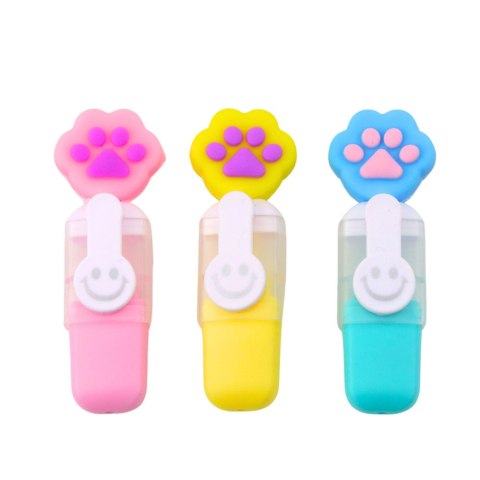 Zestaw Mini Zakreślacze Z Łapką W Etui Kolorowe 6szt 8cm LEAN