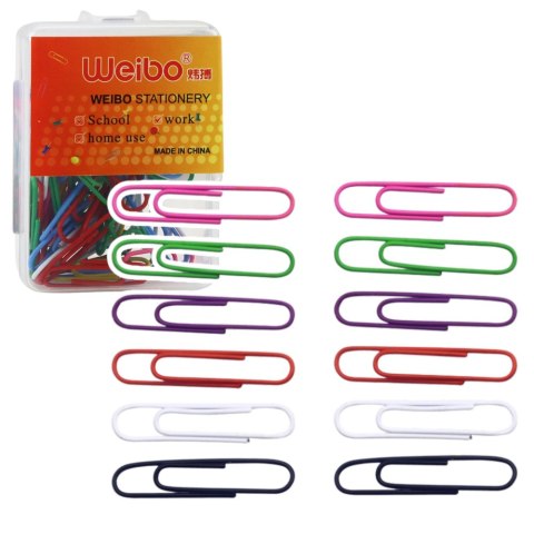 Zestaw Spinacze Biurowe Do Papieru Kolorowe 30mm 40szt. LEAN