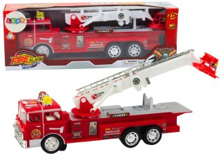 Wóz Strażacki Czerwony Z Wysięgnikiem Światła Dźwięki LEAN Toys