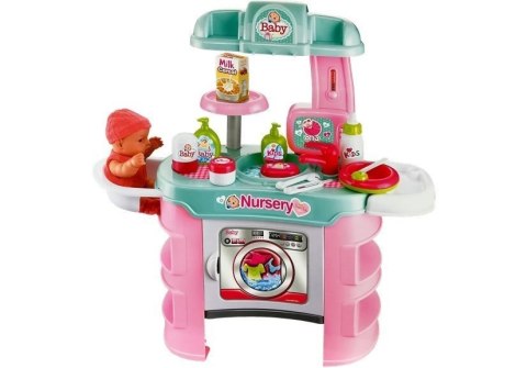 Zestaw Do Opieki Niemowlaka Stolik Akcesoria Pralka LEAN Toys