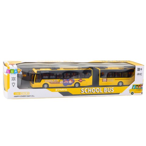 Autobus Szkolny Trolejbus Przegubowy Zdalnie Sterowany RC 1:32 Żółty LEAN Toys