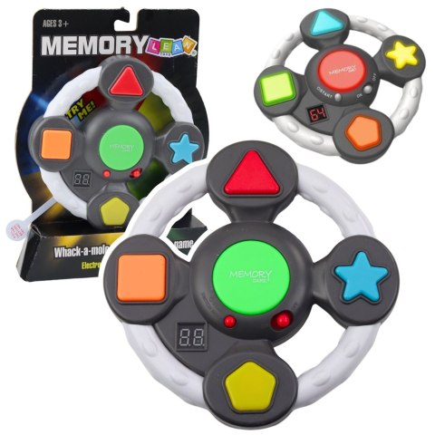 Elektroniczna Gra Logiczna Memory Kierownica Zręcznościowa Światła Dźwięki LEAN Toys