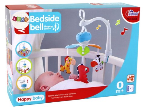 Karuzela Do Łóżeczka Na Baterie Klips Uniwersalny Zawieszki Niebieska LEAN Toys