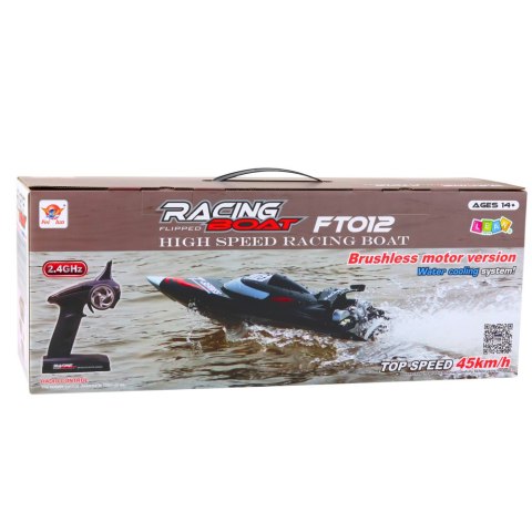 Łódź Motorówka FT012 Zdalnie Sterowana RC Czarna 50km/h 2.4G LEAN Toys
