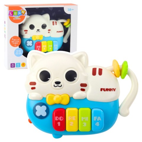 Mini Pianinko Dla Malucha Kotek Niebieski Światła Dźwięki LEAN Toys
