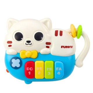 Mini Pianinko Dla Malucha Kotek Niebieski Światła Dźwięki LEAN Toys