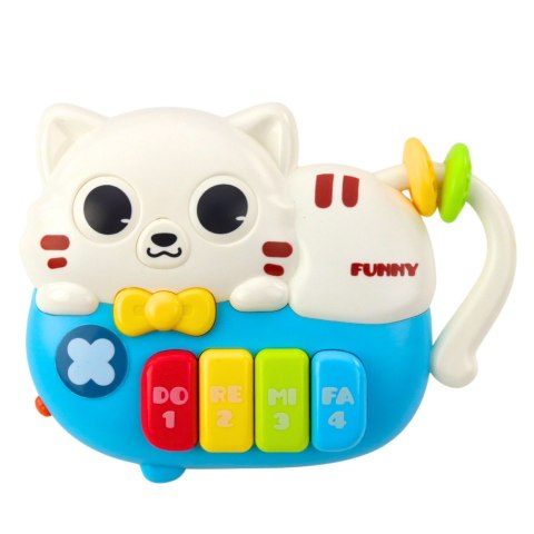 Mini Pianinko Dla Malucha Kotek Niebieski Światła Dźwięki LEAN Toys